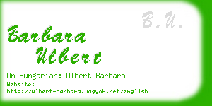 barbara ulbert business card